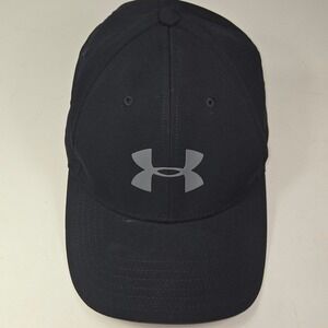 Under Armour Storm Navy Blue 1 Baseball Cap Black MD LG Logo non adjustable